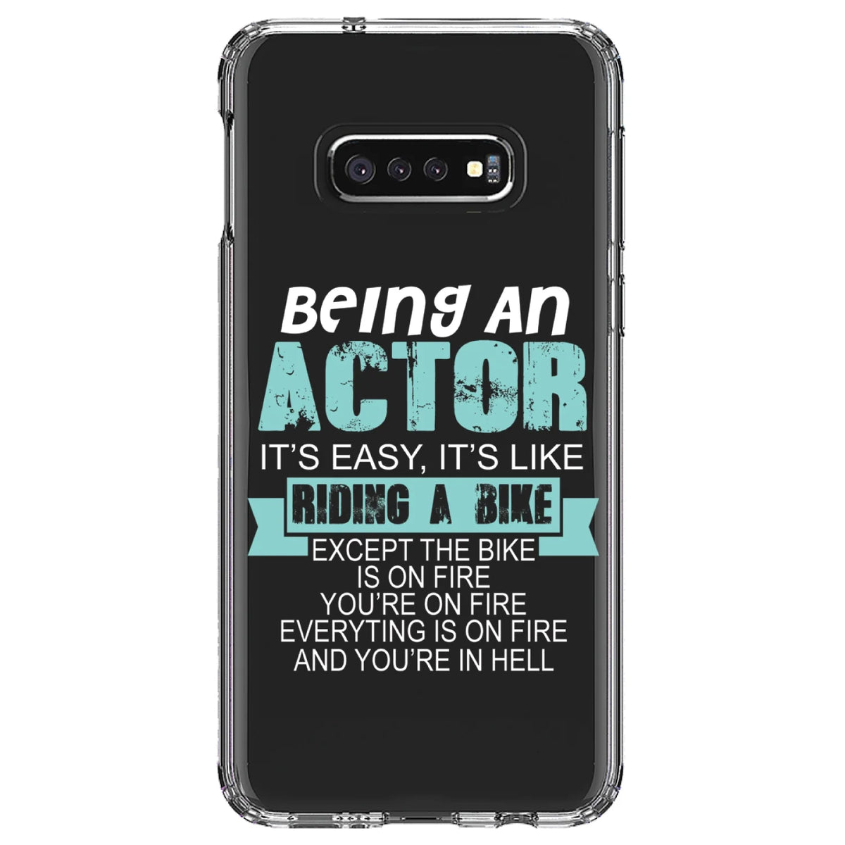 Clear Shockproof Hybrid Case for Samsung Galaxy S10e with TPU Bumper Acrylic Back Tempered Glass Screen Protector X2072
