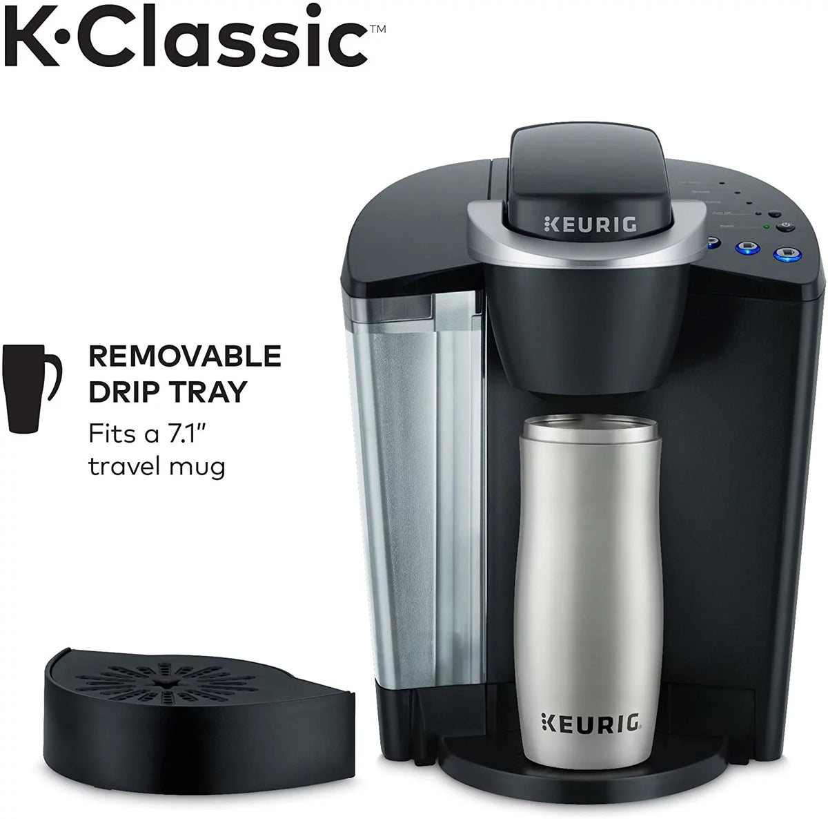 Single Serve Programmable Coffee Maker, 6 to 10 oz Brew Sizes, Black L649