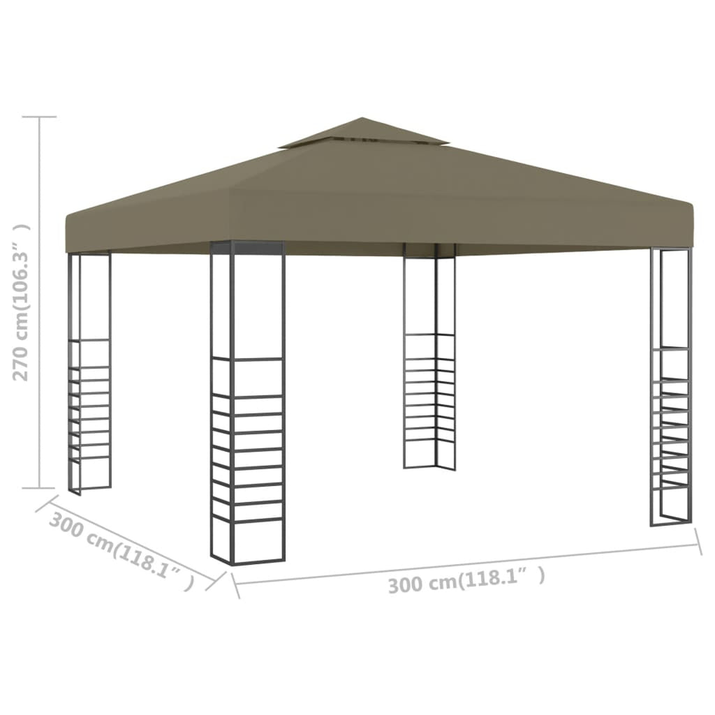 Taupe Outdoor Gazebo Canopy Tent with Steel Frame M132