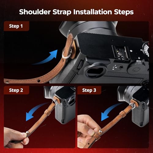 Black Leather Camera Case Kit with Shoulder Strap M4613
