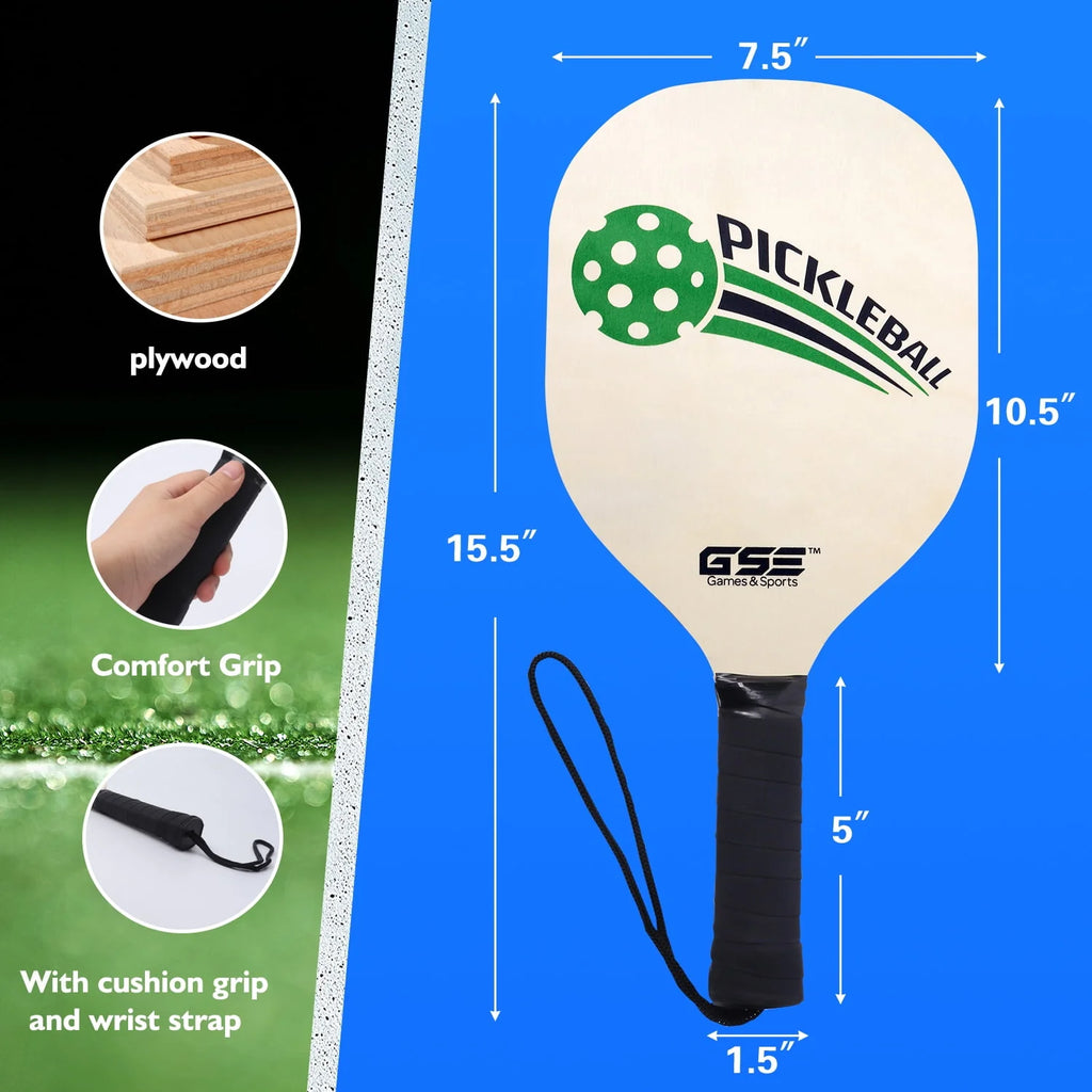 Portable Pickleball Net Set with 4 Paddles, 6 Pickleballs, Carrying Bag C351403
