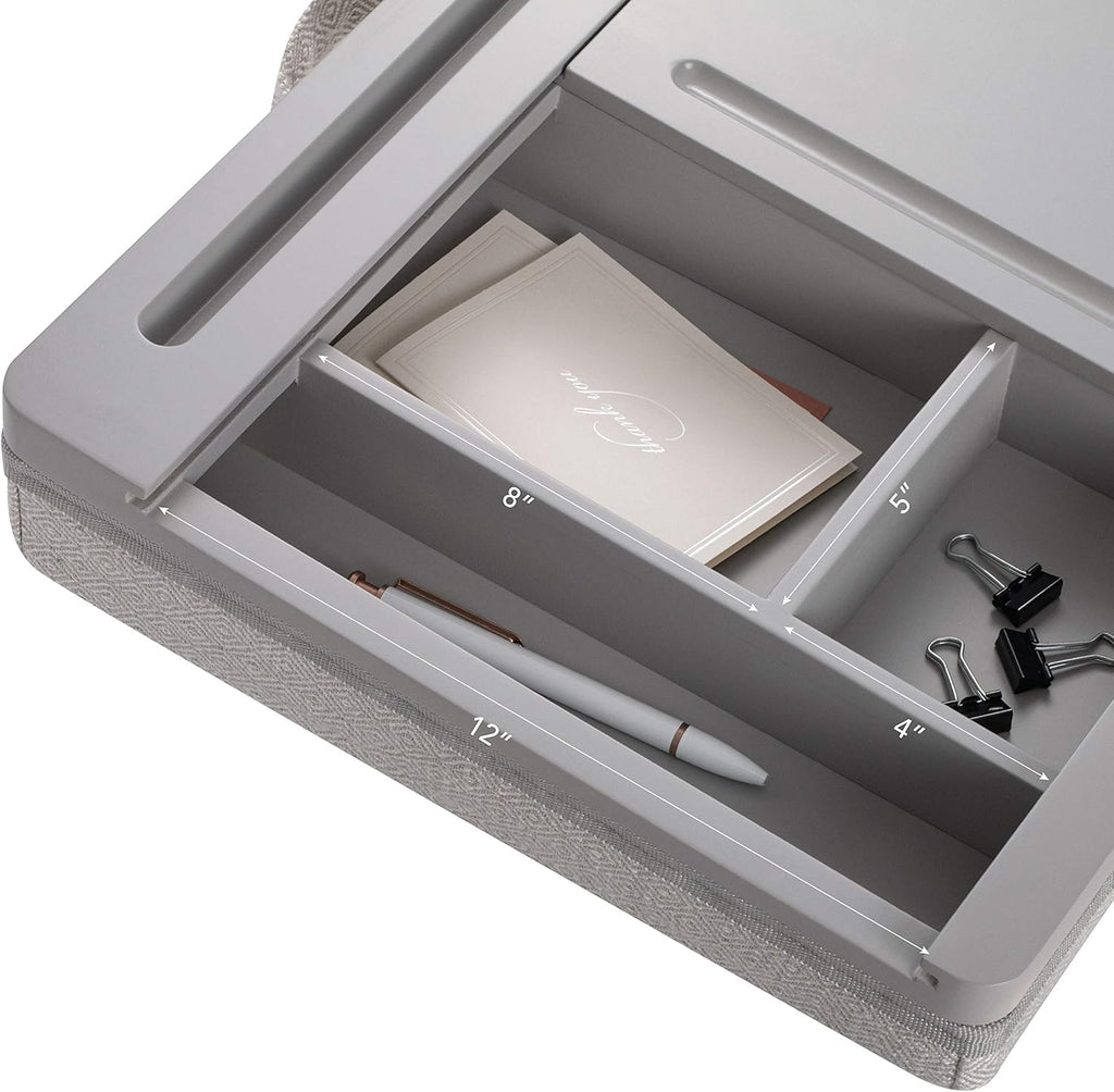 Calming Gray Storage Lap Desk with Sliding Lid U774119