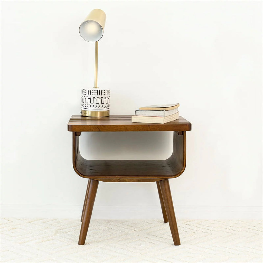 Mid-Century Solid Wood Rectangular End Table A79128