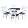 Round Wood Extension Dining Table with 4 Chairs A4284