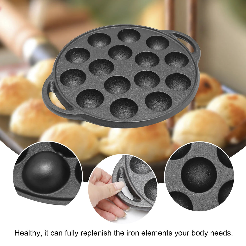 Cast Iron 15 Holes Takoyaki Pan H349494