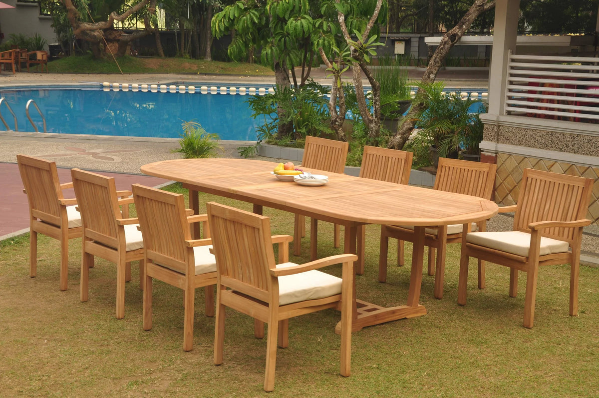 Grade-A Teak 9 Pc 8 Seater Dining Set G809780