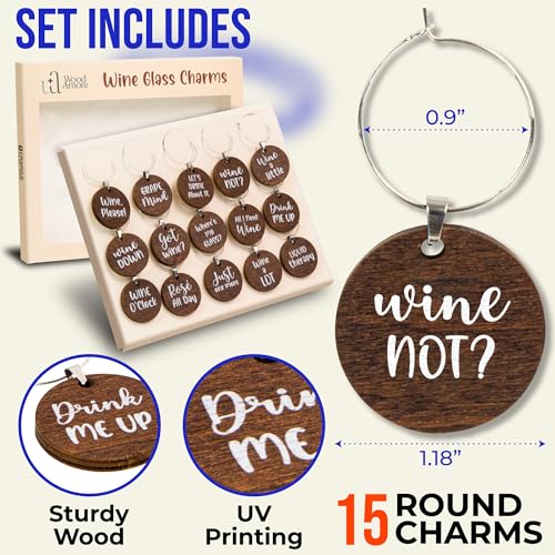 15 Pcs Christmas Wine Glass Charms U540450