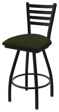 30x22 Swivel Bar Stool with Black Wrinkle Finish and Canter Pine Seat U959