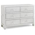 6 Drawer Double Dresser in Weathered Seashell White V6954