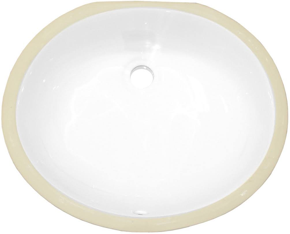 White Oval Undermount Sink W211350