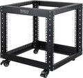 9U Open Frame Server Rack with Casters Black F1961
