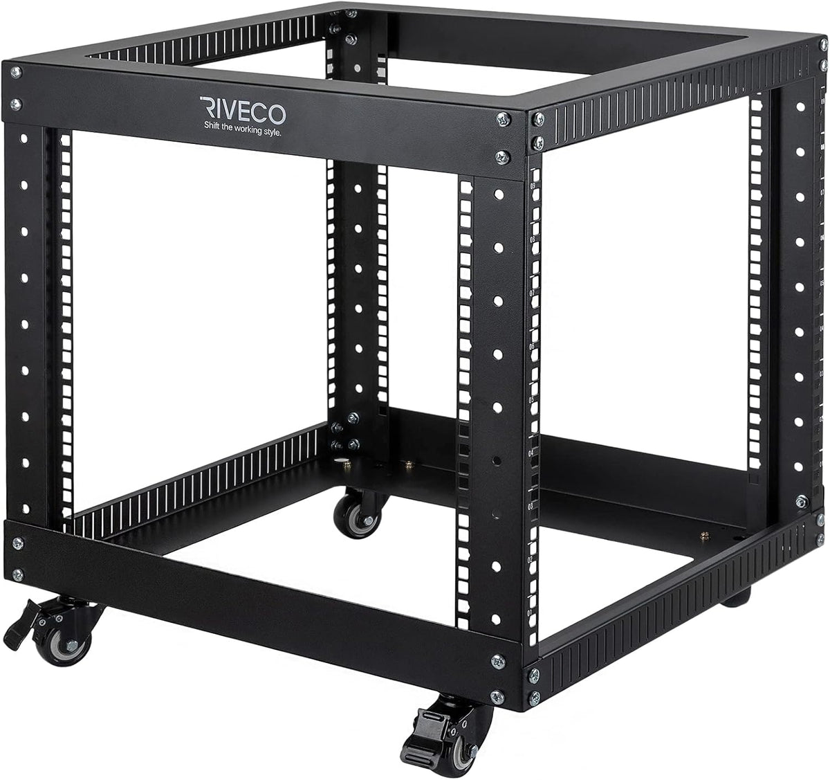 9U Open Frame Server Rack with Casters Black F1961