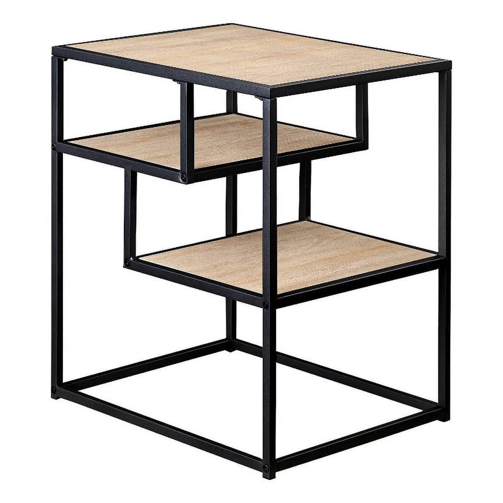 16" Metal and Wood Side Table C3083