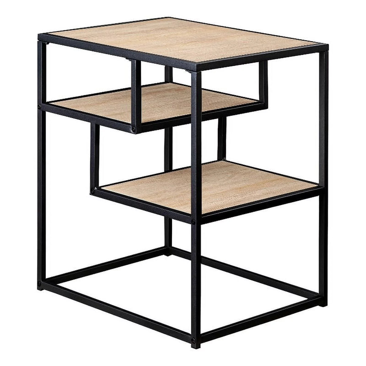 16" Metal and Wood Side Table C3083