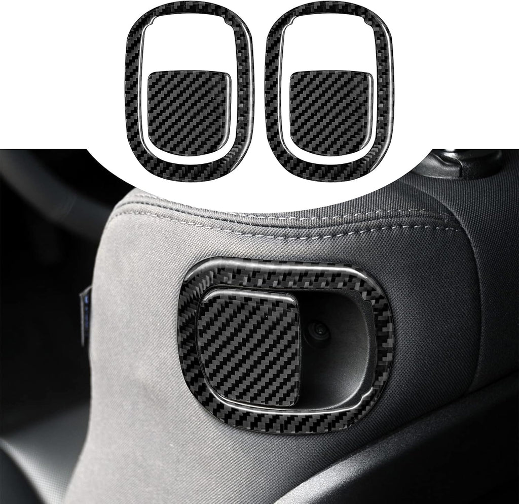 Black Carbon Fiber Seat Switch Panel Sticker 2PCS A728