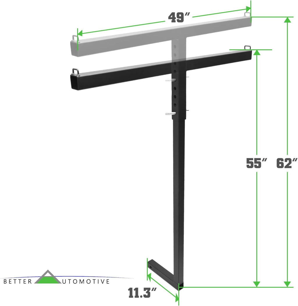 2" Truck Bed Trailer Hitch Mount Extender 500 LBS Capacity Utility Adjustable Universal Pick Up Extension Rack W825856