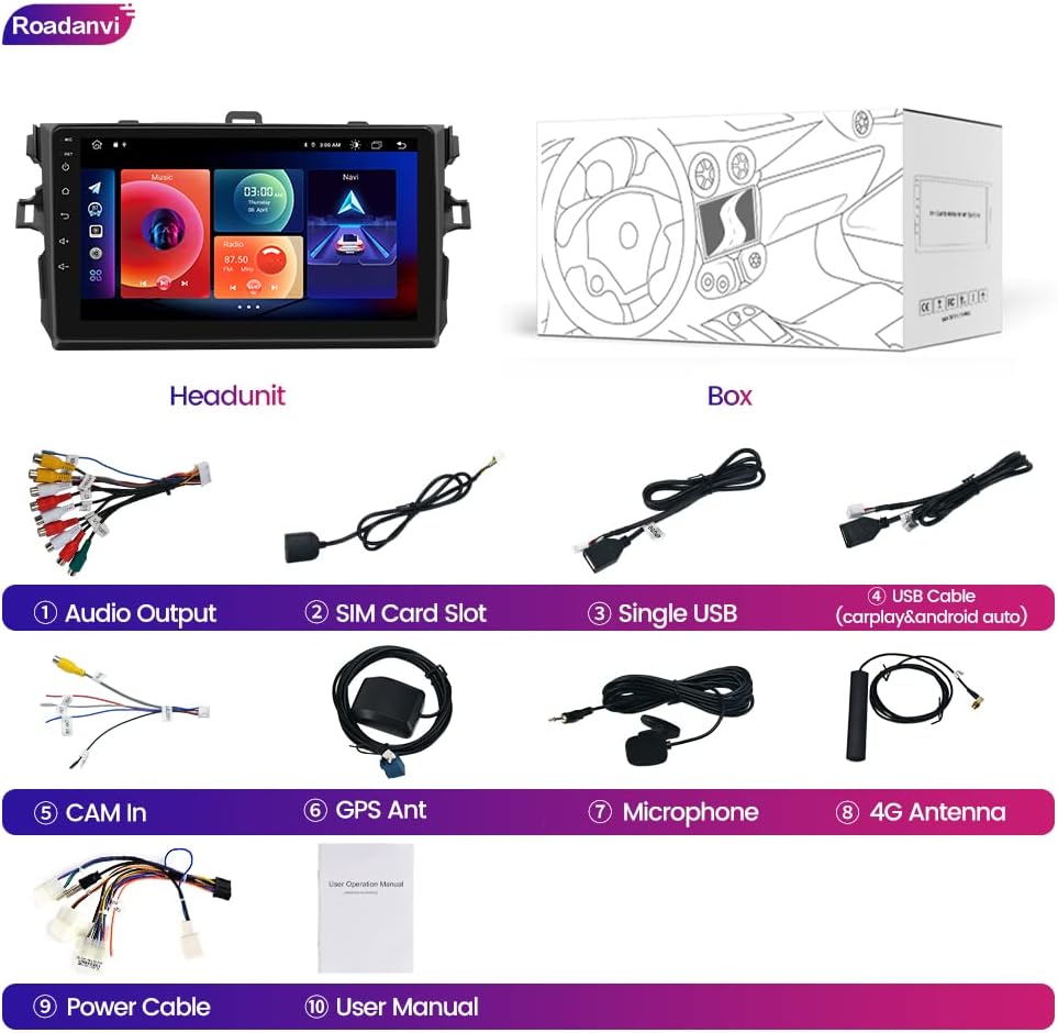 Car Stereo Bluetooth Radio with 1280x720 IPS Touch Screen H33523