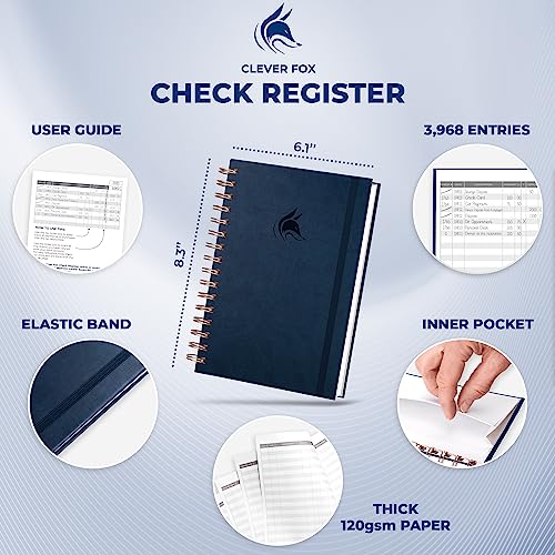 Black Spiral Hardcover Check Register B1184