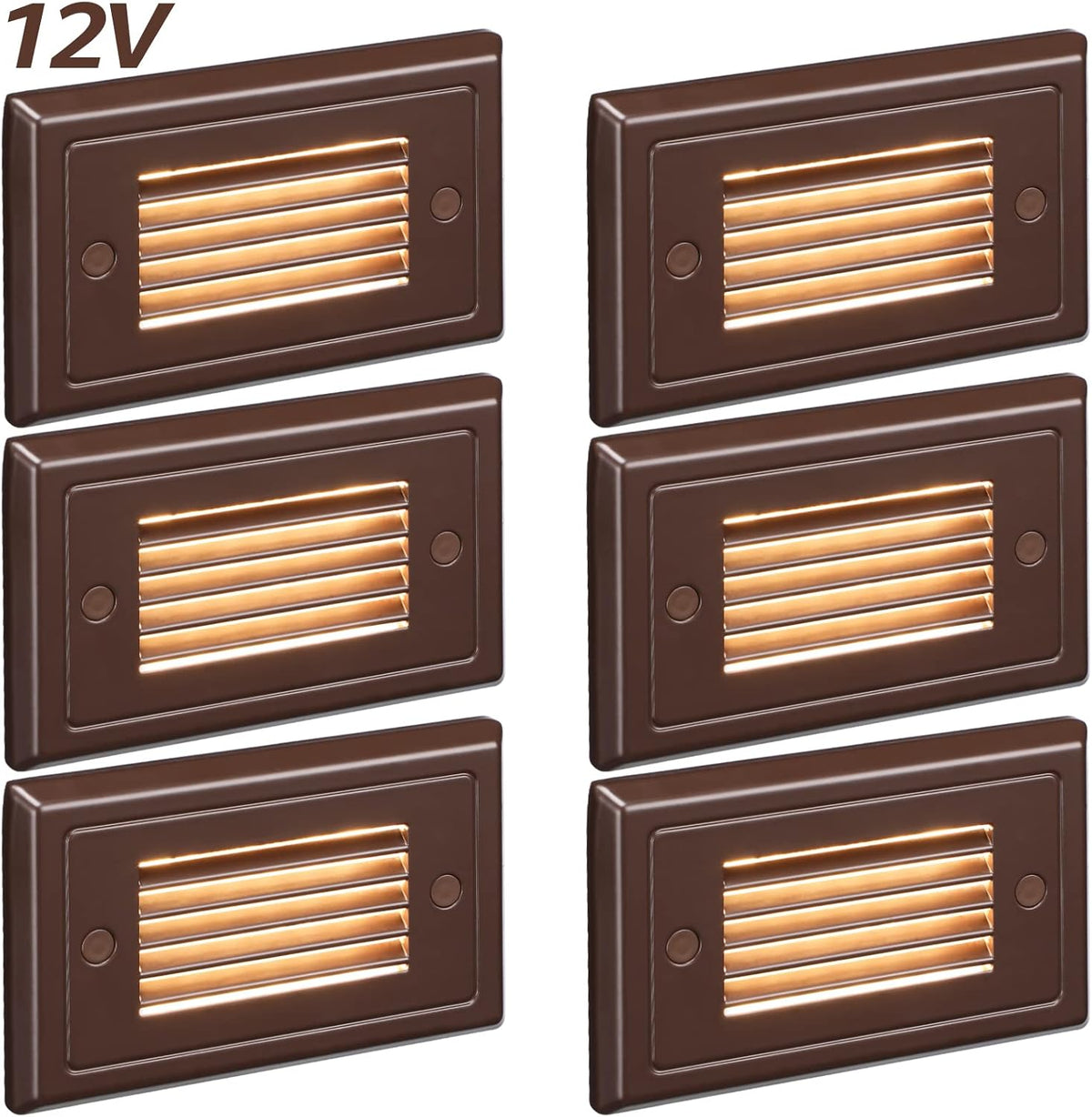 12V Low Voltage LED Outdoor Step Lights, 3W, Pack of 6 E75317