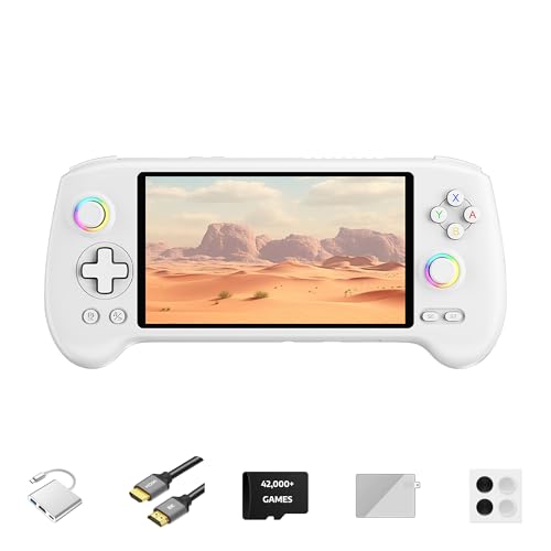 Handheld Retro Gaming Console 5.48” AMOLED Display Android 14 8K TV Output Portable Video Game Console White 512G F9048