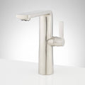 Brushed Nickel Single Hole Vessel Bathroom Faucet with Pop-Up Drain Assembly E168