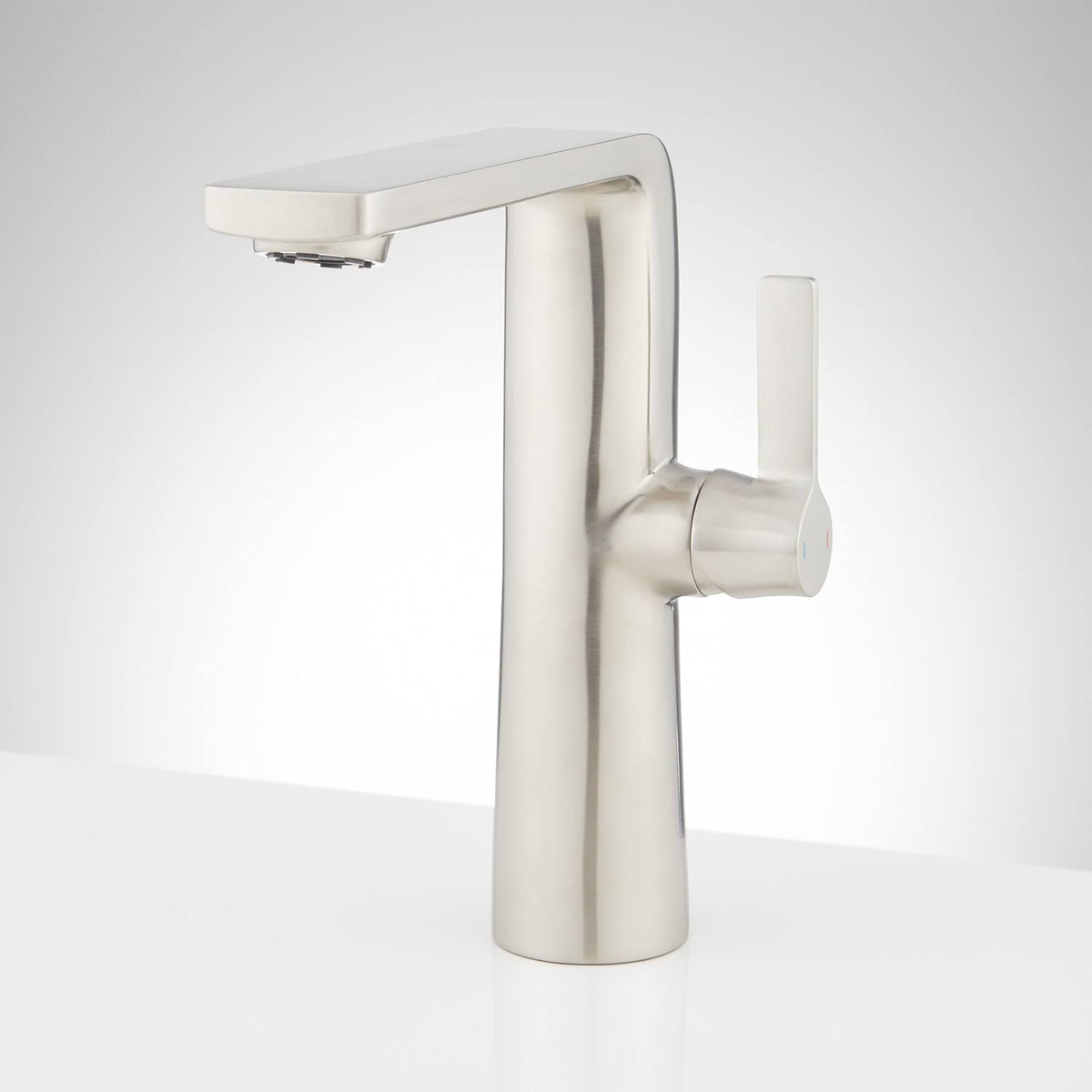 Brushed Nickel Single Hole Vessel Bathroom Faucet with Pop-Up Drain Assembly E168