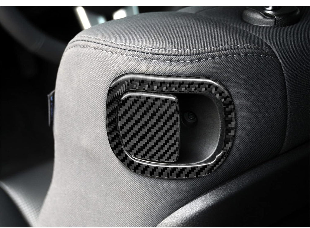 Black Carbon Fiber Seat Switch Panel Sticker 2PCS A728