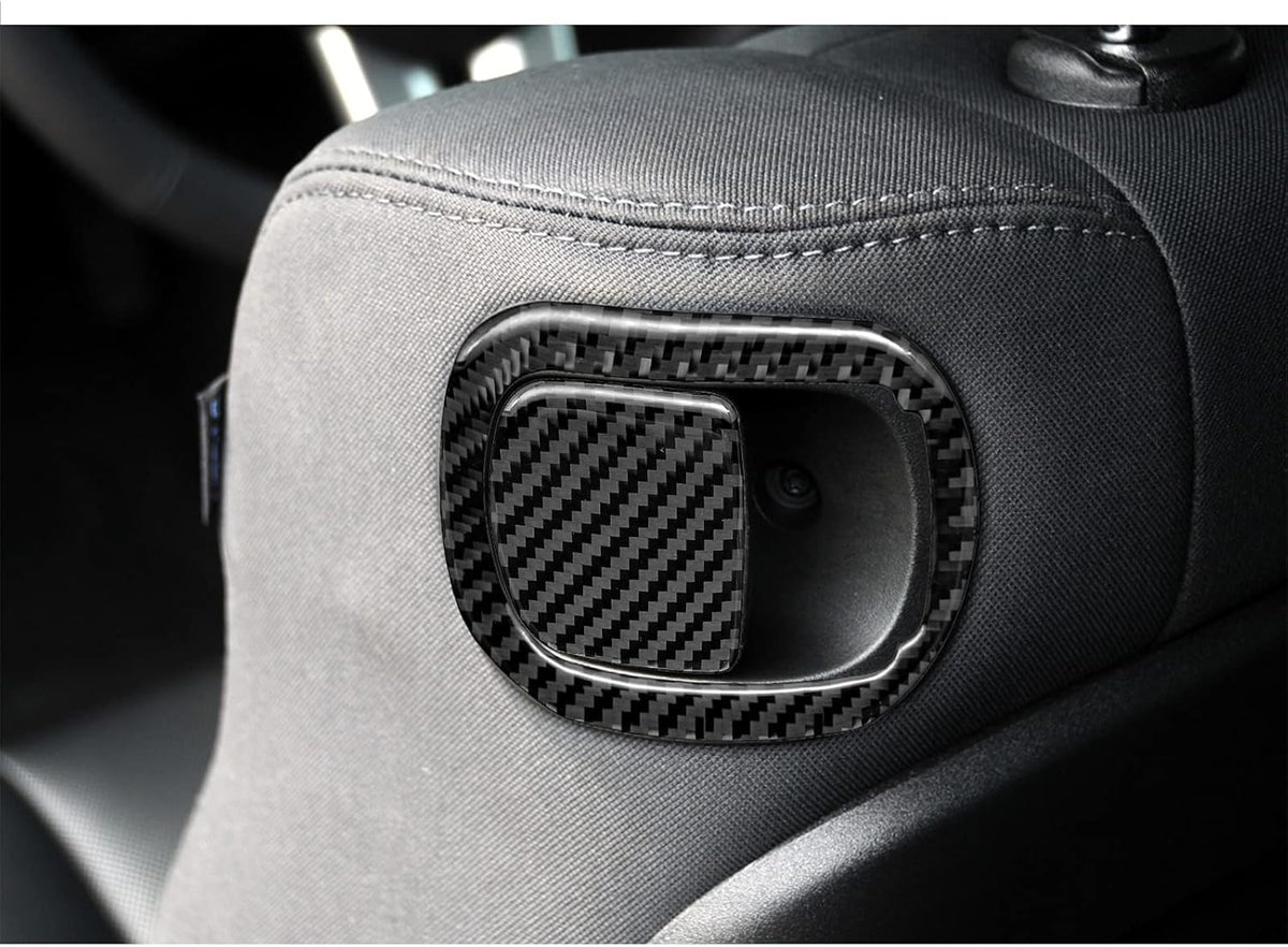 Black Carbon Fiber Seat Switch Panel Sticker 2PCS A728