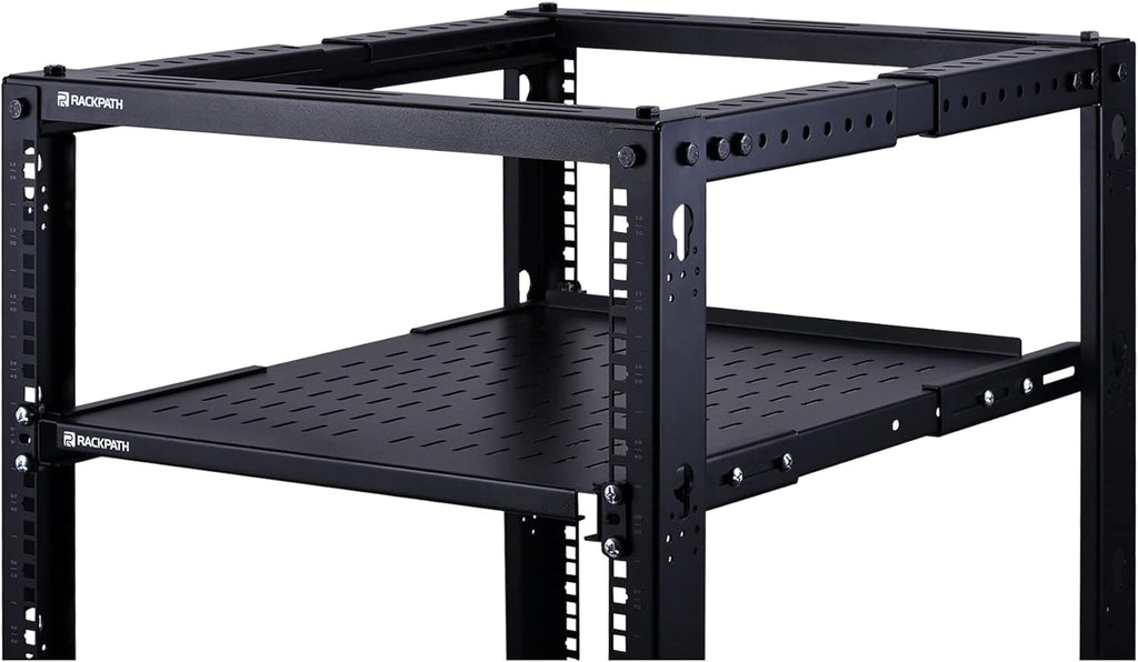 1U Adjustable Server Rack Shelf, 21.65 – 30.8 Inches, 242lbs Capacity, Pack of 2 Y4124