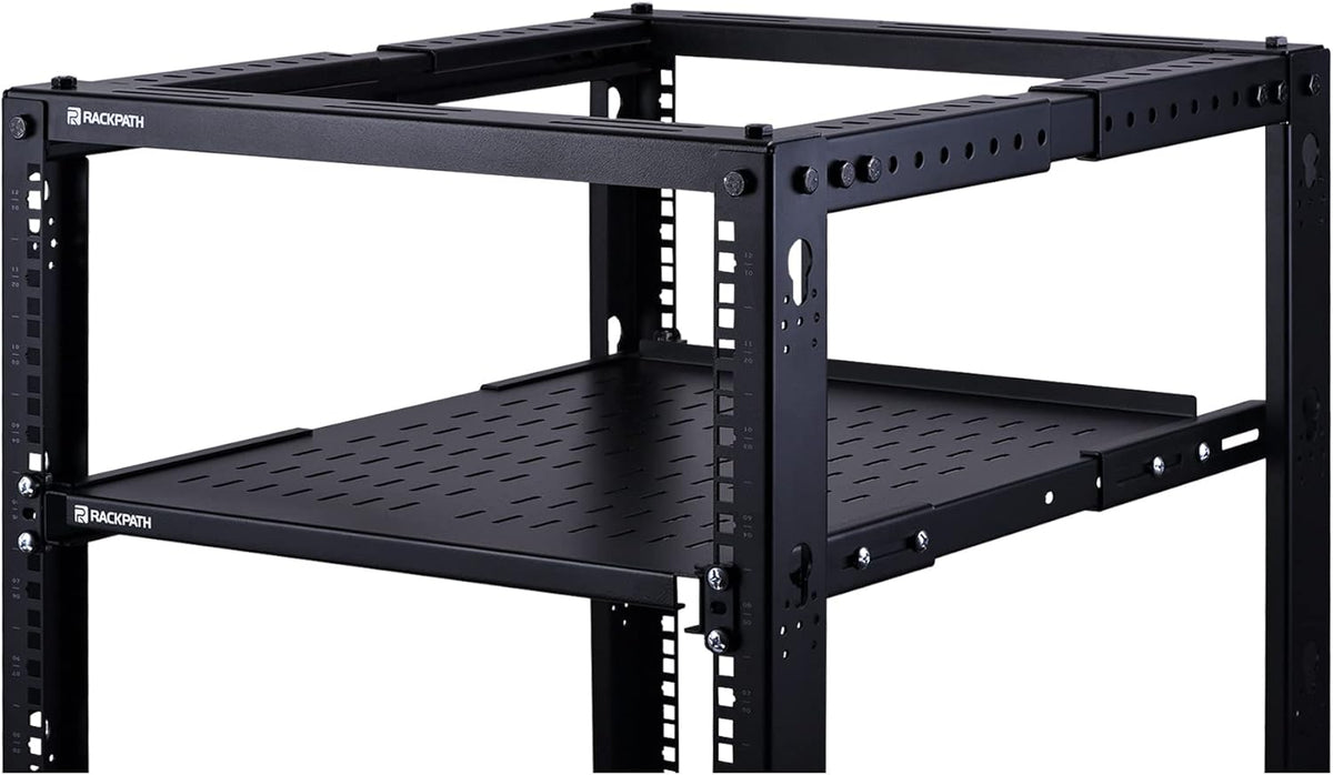 1U Adjustable Server Rack Shelf, 21.65 – 30.8 Inches, 242lbs Capacity, Pack of 2 Y4124