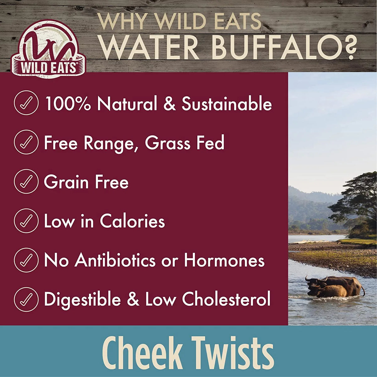 Water Buffalo Jerky Dog Chews 10 Pack Y216