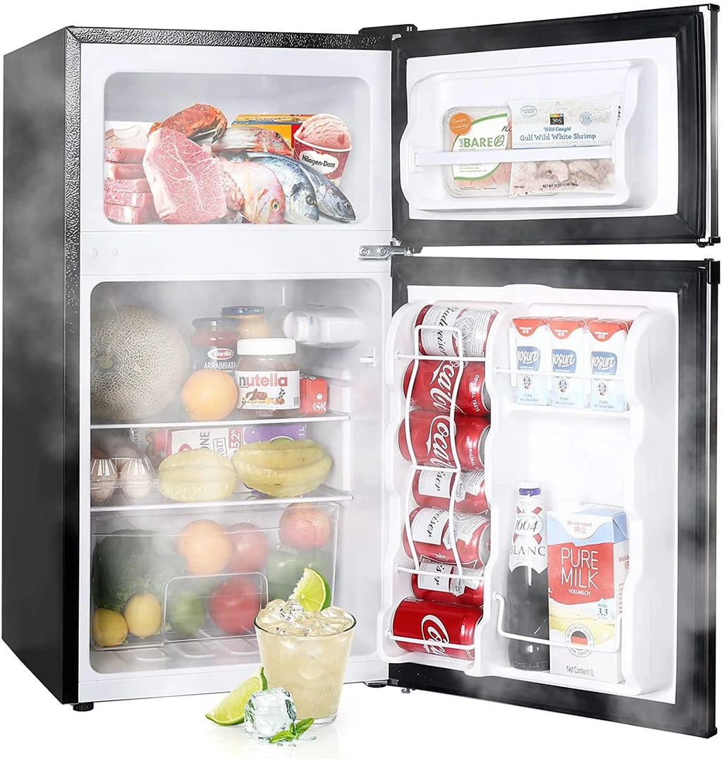3.2 Cu.ft Double Door Mini Fridge with Freezer C588721