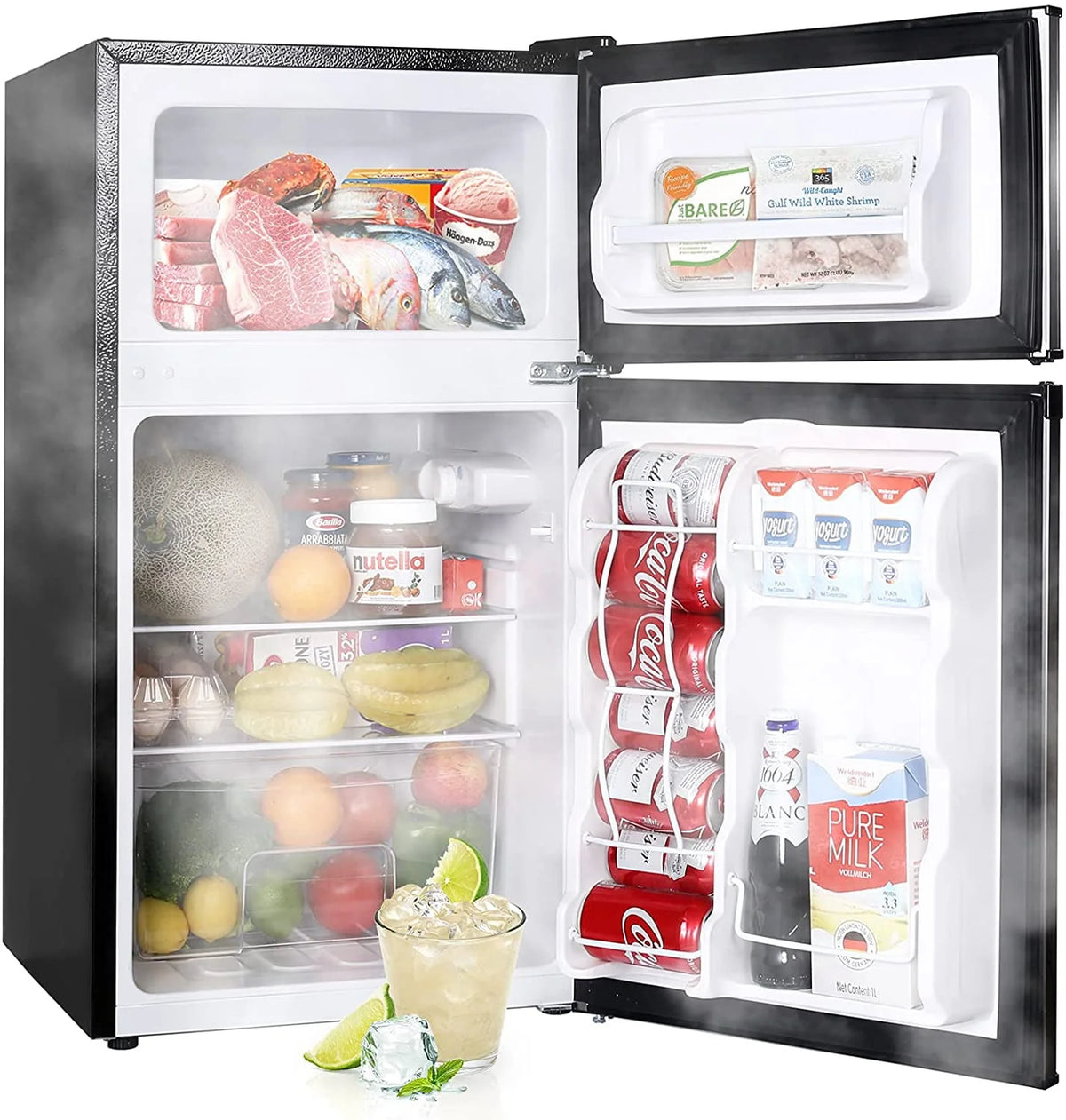 3.2 Cu.ft Double Door Mini Fridge with Freezer C588721