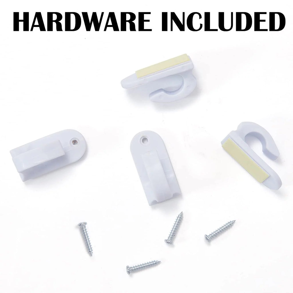 White 26" - 48" Adjustable Door Curtain Rods N525641