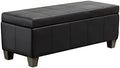 Brown Faux Leather Rectangular Ottoman L363