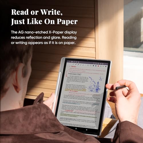 3 in 1 Color Digital Notebook 10.95'' Paper Note Taking Tablet with 16384 Pressure Levels Battery-Free Pencil 2 Magnetic Folio 6+128GB Z782