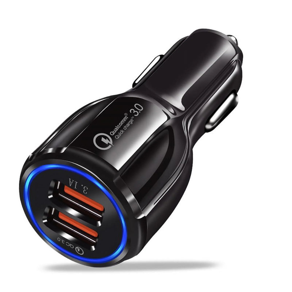 10-Pack Dual USB Car Charger QC3.0 Fast Charging, Black D2522
