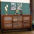 Recycled Mango Wood Sideboard with 4 Drawers and 2 Doors Q128