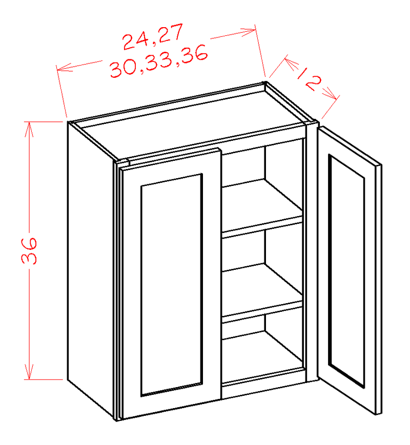 Grey 2 Doors 2 Shelves Wall Cabinet High-Density Fiberboard L1452