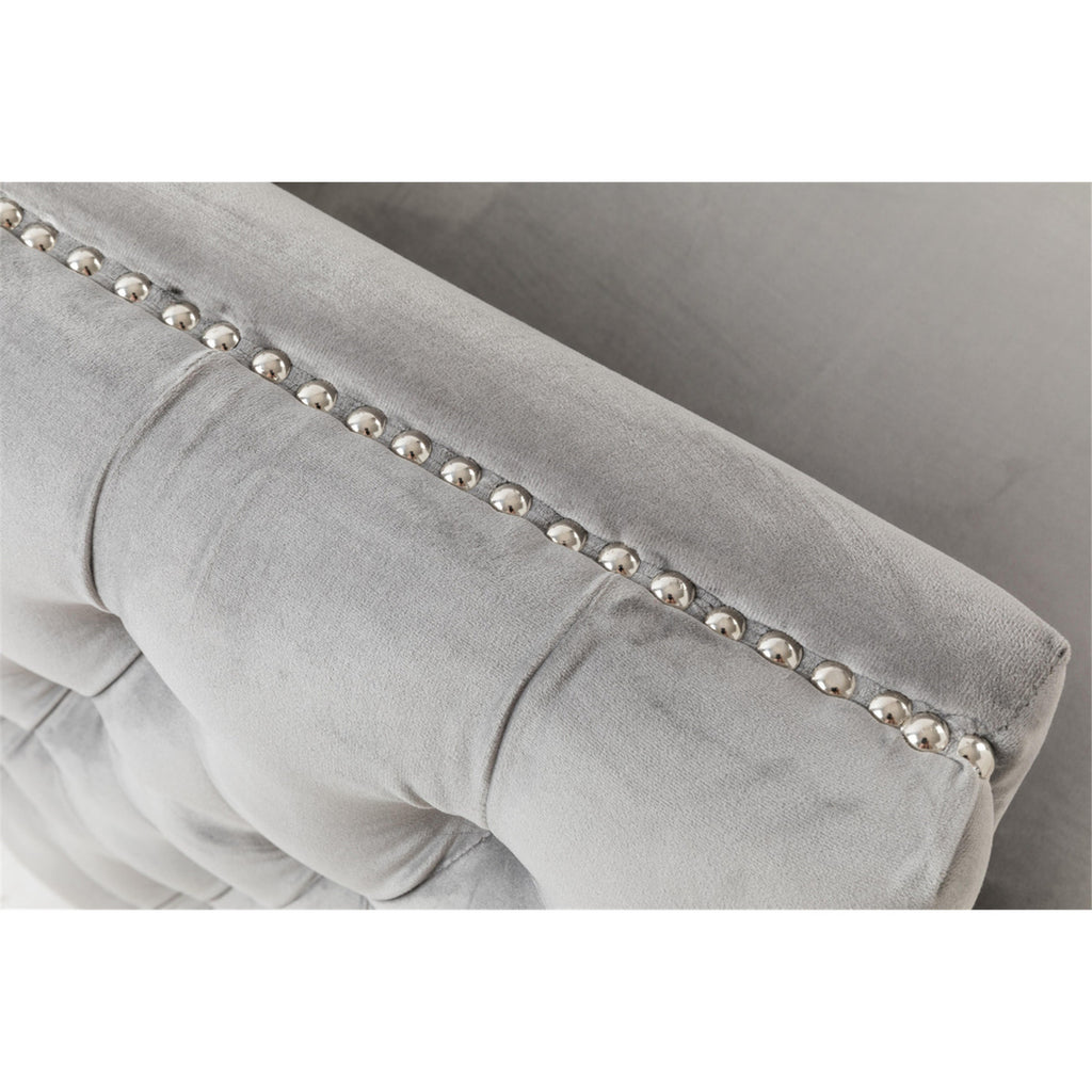 Gray Velvet Chair with 1 Pillow X570162