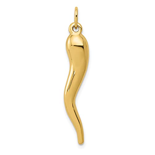 10K Yellow Gold Italian Horn Charm T581477