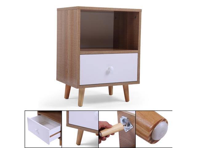 Set of 2 White Night Stand with Drawer K446051