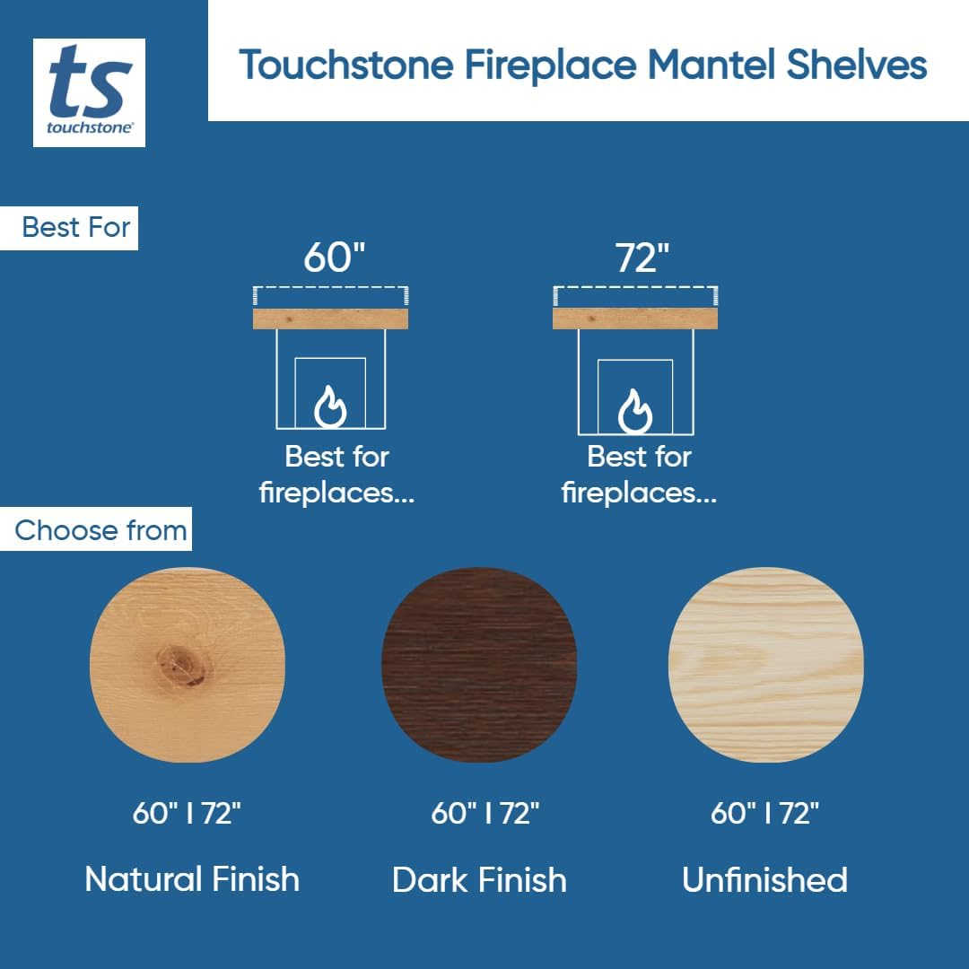 60 Inch Smart Electric Fireplace and 72 Inch Natural Finish Wood Mantel Bundle F5352