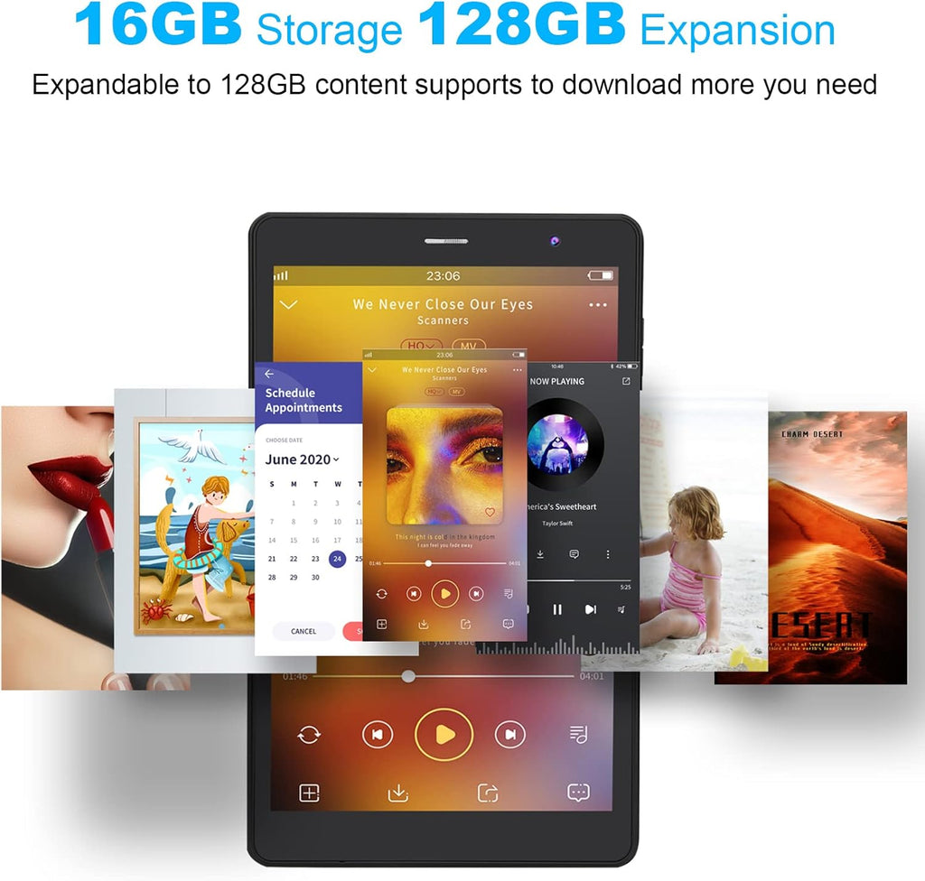 Tablet 8 inch 16GB Storage 128GB TF Expansion Android 11.0 Quad-core A7 Processor 800x1280 IPS HD Touchscreen Dual Camera WiFi Bluetooth T803