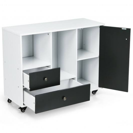 Black 2 Drawer Mobile Filing Cabinet P535865