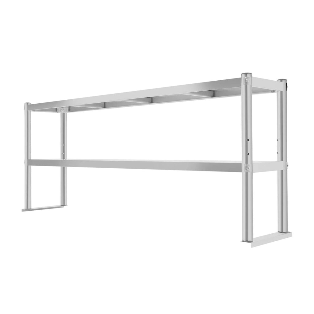 Stainless Steel Kitchen Prep Table with Overshelf L7139