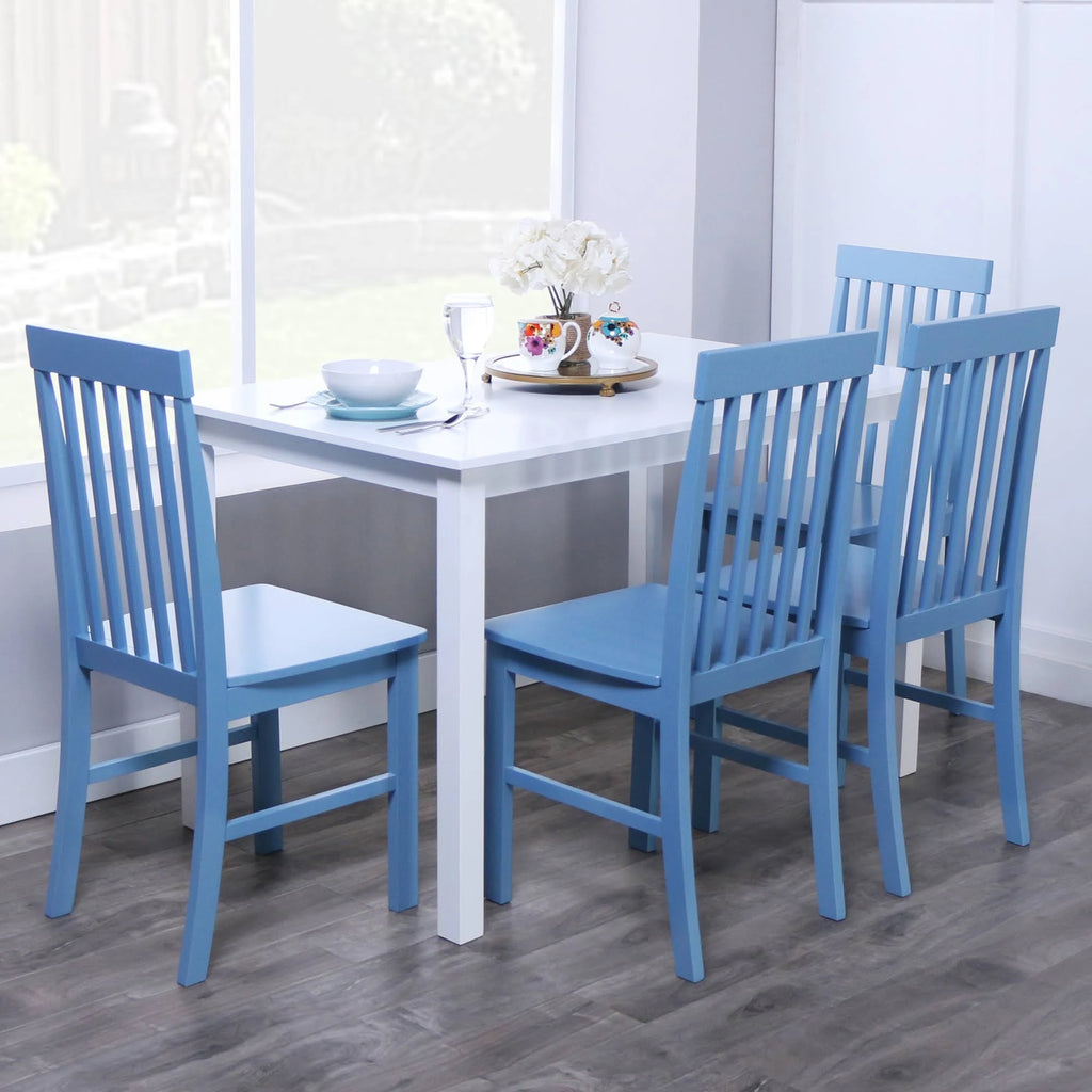 5-Piece White Powder Blue Dining Set C519