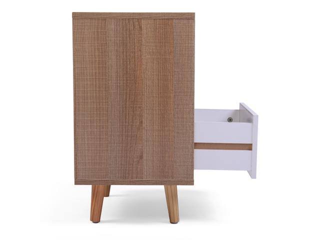 Set of 2 White Night Stand with Drawer K446051