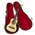 Wooden Guitar Christmas Ornament Acoustic Instrument with Case Holiday Tree Decoration B77951