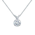 Platinum Bezel-set Solitaire Moissanite Pendant Necklace 16 to 18-inch V172005